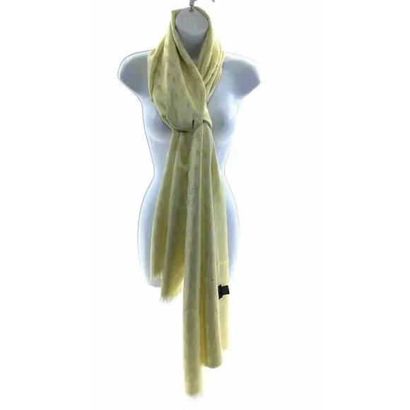 Zoe Madison Ivory & Gold Metallic Striped Rectangle Scarf - Picture 11 of 12